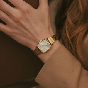 Square Gold Analog Watch