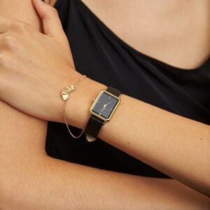 SQ Black Analog Watch